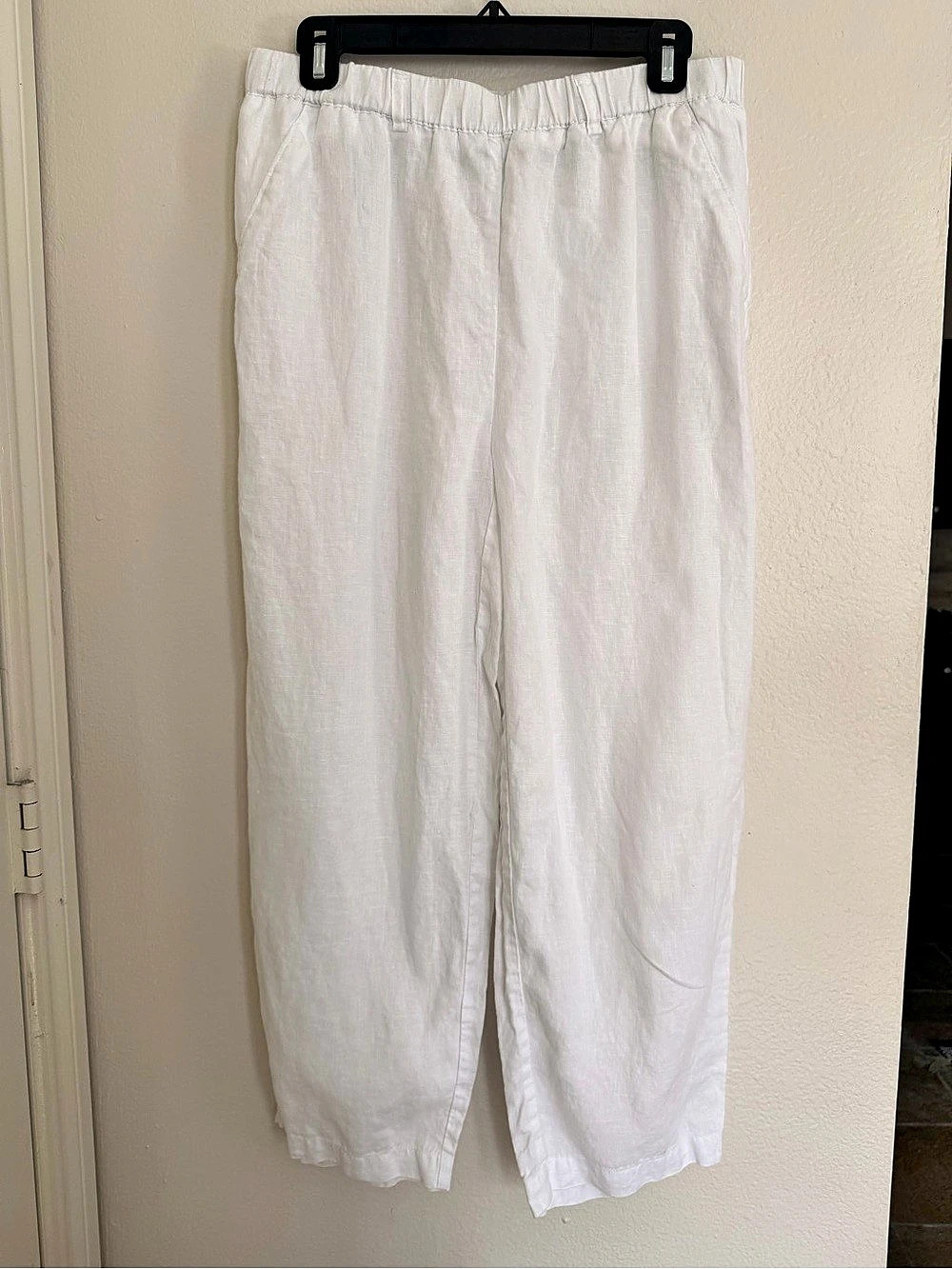 Quince 100% European Linen Pants Straight Leg White, Size Medium